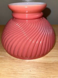 Vintage 6” Swirl Glass Student Lamp Shade Salmon Pink- NOS - Picture 1 of 12