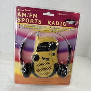 Casque vintage Lenoxx Sound AM/FM radio sport PR-36 jaune neuf scellé