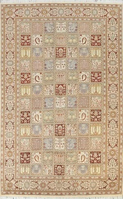 Vegetable Dye Garden Design Super Kazak Oriental Area Rug Hand-knotted Wool 6x9 - Image 1 of 4