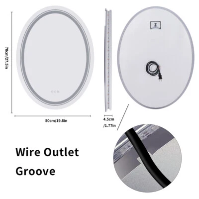 Oval Double-LED Bathroom Mirror Anti-Fog Dimmable Shatter-Proof with Closed Back - Image 1 of 4