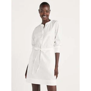 Free Assembly Mini Dress Women’s Size M White Ruffle Neck --CH3-- - Picture 1 of 5