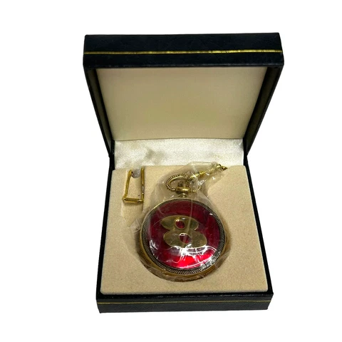 Dale Earnhardt Jr #8 Pocket Watch Gold Tone Chain with Box Nascar Racing READ Cover