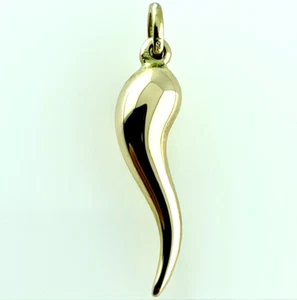 18kt GOLD ANHÄNGER GLÜCKSBRINGER HORN ANHÄNGER GELB CHARMS HALSKETTE UNISEX - Bild 1 von 6