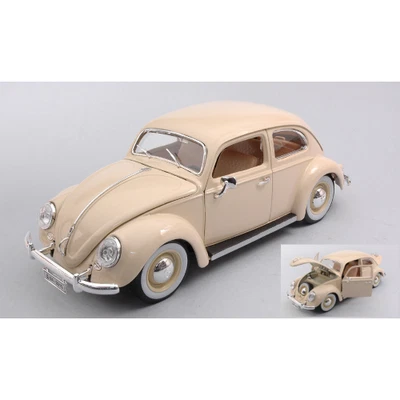VW KAFER BEETLE 1955 CREAM 1:18 Burago Auto Stradali Modellino Nuovo - Immagine 1 di 4