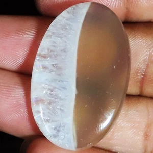52.35 Cts 100% Natural Ice Solar Quartz Oval Cabochon Gemstone 23x36x6 mm UT92 - Picture 1 of 6