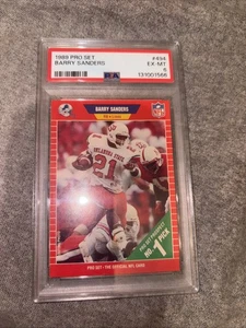 1989 Pro Set Football Barry Sanders #494 PSA Mint 9 Rookie Card Detroit Lions - Bild 1 von 2