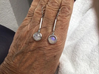 Sogni d Oro Silberzeit Ohrhänger 925 Sterlings. mit weißem Mondstein/Blautopas - Bild 1 von 4