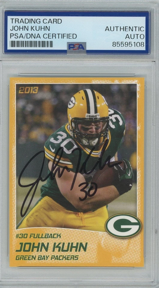 Tarjeta de policía John Kuhn 2013 de los Packers firmada por PSA/DNA autografiada Foto 1 de 1