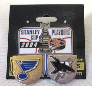 2001 Stanley Cup Playoffs Hockey Pin San Jose Sharks St. Louis Blues Peter David - Picture 1 of 5