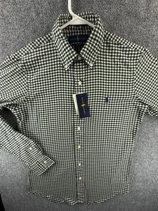 NWT Ralph Lauren Green Check Flannel Small Custom Fit Long Sleeve Soft Men - Picture 1 of 17