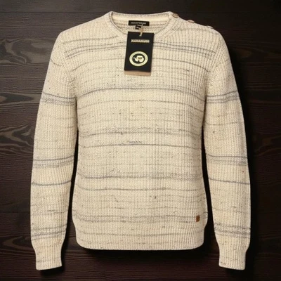 NAPAPIJRI Suéter XL Para Hombre Beige Pescador Texturizado Tejido Botón Hombro NUEVO Foto 1 de 4