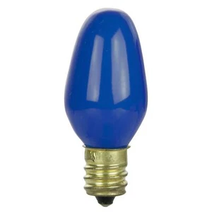 25Pack 7W C7 Light Bulb, Blue Glow, Dimmable Small Night Light, E12, 120V - Picture 1 of 2
