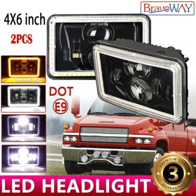 For Chevrolet C4500 C5500 C6500 C7500 Kodiak LED Headlights 4x6'' Hi/Lo Sealed - Image 1 of 4