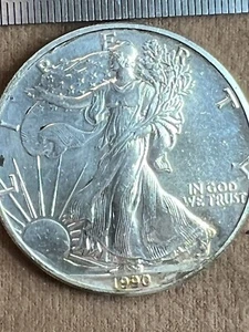 1990 Walking Liberty One Dollar Coin. - Picture 1 of 4