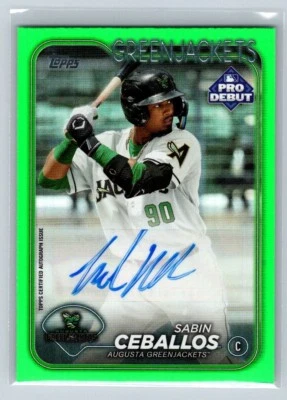 2024 Topps Pro Debut Autograph Green Foil #PD50 Sabin Ceballos 44/99 - image 1 of 2