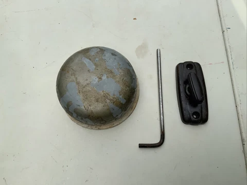 Vintage Victorian Hand Crank Door Bell Bakelite & cast iron. #WE3 Cover