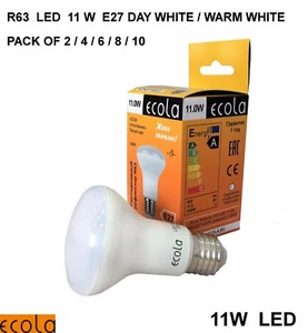 11W LED R63 E27 ECOLA Reflector Bombilla Lámpara 2/4/6/8/10 DÍA/BLANCO CÁLIDO - Imagen 1 de 6