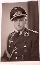 Original WW2 Foto Studioportrait Luftwaffe Offizier EK2 Flakabzeichen Westwall