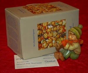 HUMMEL Porcelain Figurine "SOUND THE TRUMPET" TMK6 In Original 1980's Box COA! - Picture 1 of 9