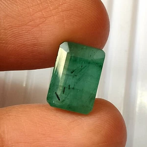 Natural Emerald 5.85 Carat Emerald Cut Zambian Faceted Stone Making Ring,Pendant - Picture 1 of 5