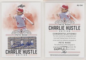 2020 Leaf Charlie Hustle Edition Auto Pete Rose #AU-04 Auto