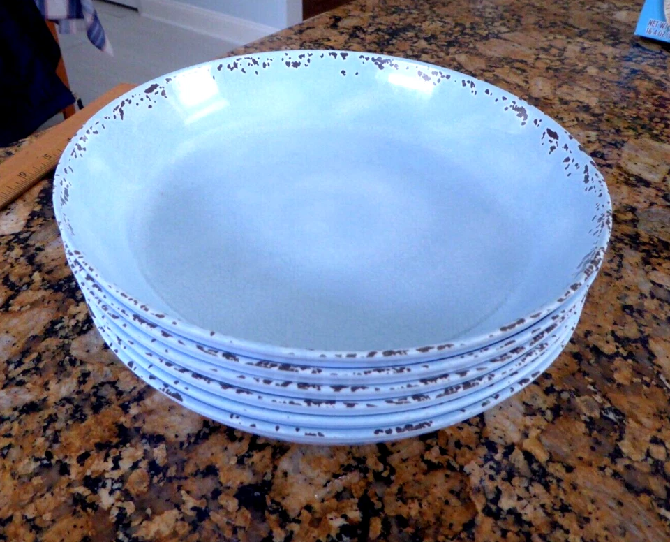 Tommy Bahama Cuencos - Azul Rústico - Melamina - Juego de CINCO - Excelente Estado Foto 1 de 4