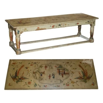IMPORTANT ANTIQUE GEORGIAN CHINOISERIE CIRCA 1800 CHINESE REFECTORY DINING TABLE - Image 1 of 4