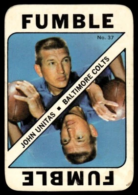 1971 Topps Game Inserts Football Card John Unitas Baltimore Colts #37 EX - Image 1 of 2