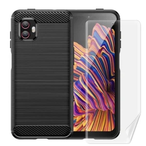 Hydrogel Screen Durable Carbon Fiber Case for Samsung Galaxy XCover 6 Pro G736B - Picture 1 of 1
