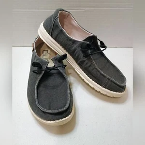 Mocasines sin cordones Hey Dude negros con costuras sin usar, en caja, talla 8 - Imagen 1 de 7