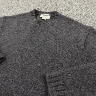 Suéter masculino vintage American Eagle L cinza trapo Donegal pulôver de malha de lã manchada - Imagem 1 de 4