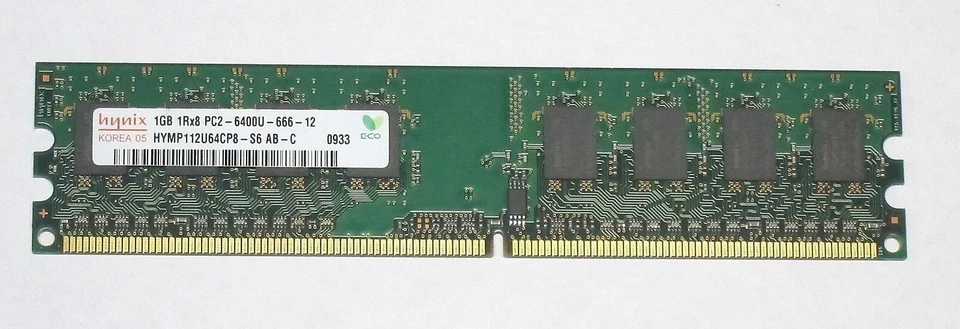 HYNIX HYMP112U64CP8 1Rx8 PC2-6400U NonEcc 1GB DIMM GOOD - Image 1 of 1