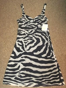 NWT Weston Wear Stretch Tank Dress Zebra, Black White, M - Picture 1 of 6
