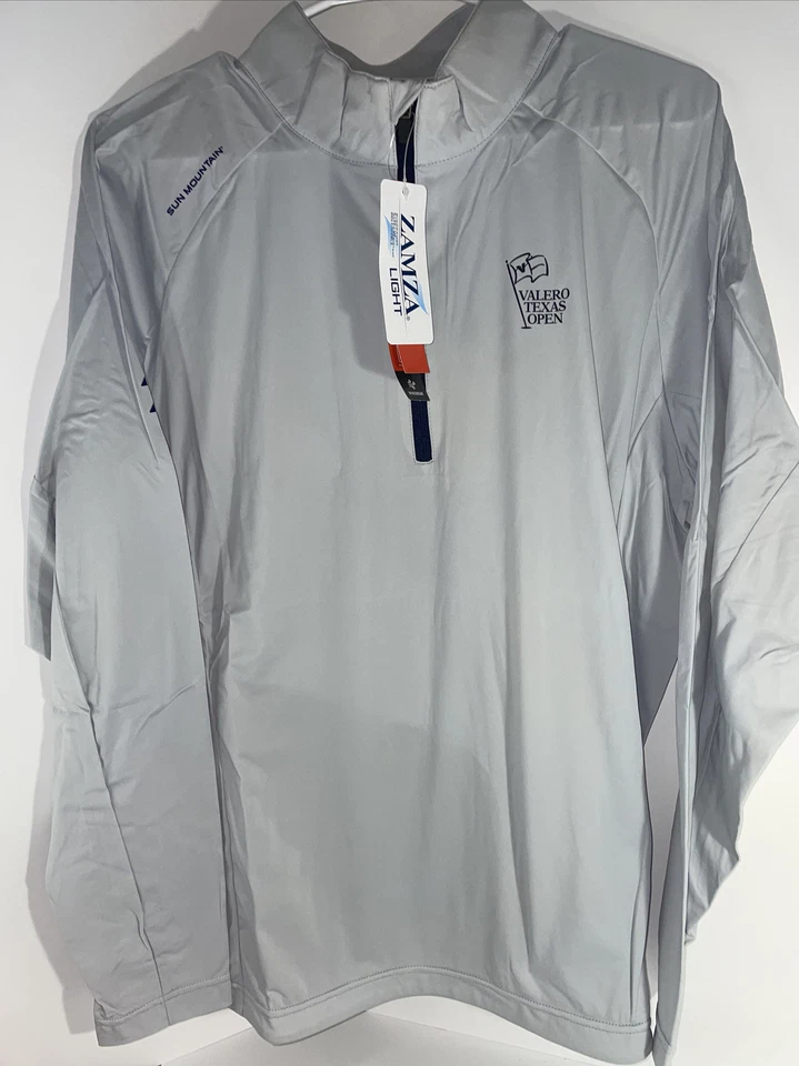 Camisa de viento de golf Sun Mountain chaqueta para hombre gris medio Valero Texas abierta 1/4 cremallera Foto 1 de 4