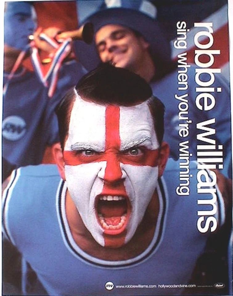 ROBBIE WILLIAMS "SING WHEN YOUR WINNING" U.S. PROMO POSTER - Face Painted Fan - Image 1 of 1