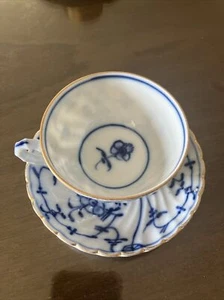 Antique Royal Tettau Germany Blue White Pattern Tea Cup Circa 1800 Estate Rare - Picture 1 of 8
