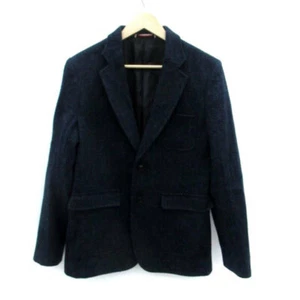 Journal Standard Tailored Jacket Single Middle Length Elbow Patch Wool Navy Used - Picture 1 of 4