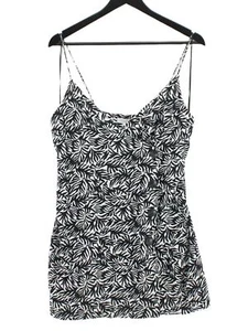 Topshop Women's Top UK 10 Black Linen with Viscose Sleeveless V-Neck Basic - Picture 1 of 5