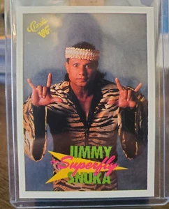 SUPERFLY JIMMY SNUKA 1990 Classic WWF Rookie Card #14 RC WWE Pro Wrestling HTF - Picture 1 of 2