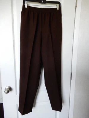 DONNKENNY BROWN SIZE 16 DRESS PANTS ELASTIC WAIST SIDE POCKETS - Image 1 of 4