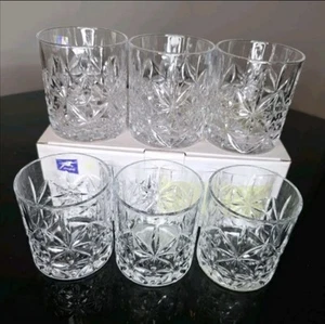 320ml Diamond Shaped Drinking Glass Crystal Cut Design Water Juice Beverage 6Pcs - Picture 1 of 6