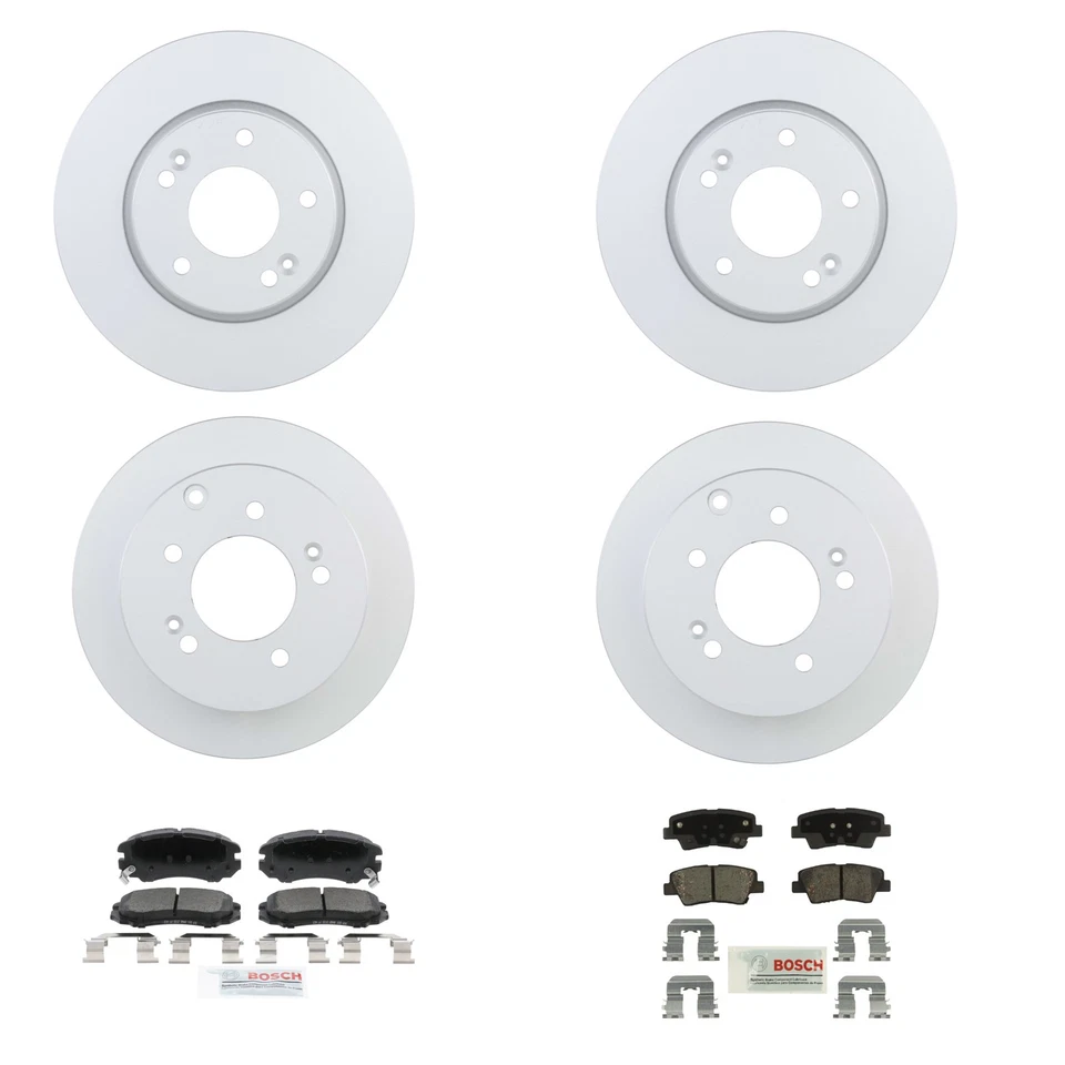 博世前后盘式制动转子蓝色陶瓷垫套装适用于起亚 Soul Hatchback — 第 1/1 张图片