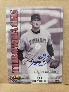 2001 Royal Rookies Throwbacks Auto /5950 Seth McClung #11 Tampa Bay D-rays #2 - Picture 1 of 2