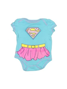 DC Comics Girls Green Short Sleeve Bodysuit 3-6 Months - Picture 1 of 2