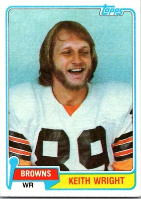 Keith Wright 1981 Topps #478 Rookie Cleveland Browns - Image 1 of 2