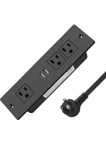 30W USB C Recessed Power Strip, Drawer Outlet Plug in 3 Outlets, Furniture Outle - Picture 1 of 1