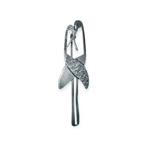 STERLING SILVER CRANE LOVE BIRD FLAMINGO BROOCH PENDANT MCM ART DECO VINTAGE 925 - Picture 1 of 12