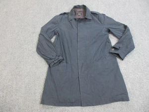 A.P.C. Coat Mens Medium Gray Mac Trench Single Breasted Hidden Placket Lined - Picture 1 of 16