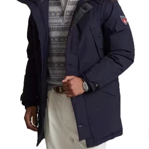 Polo Ralph Lauren 650 Down Water Repellent Men's Parka Jacket Navy size XL - Picture 1 of 13
