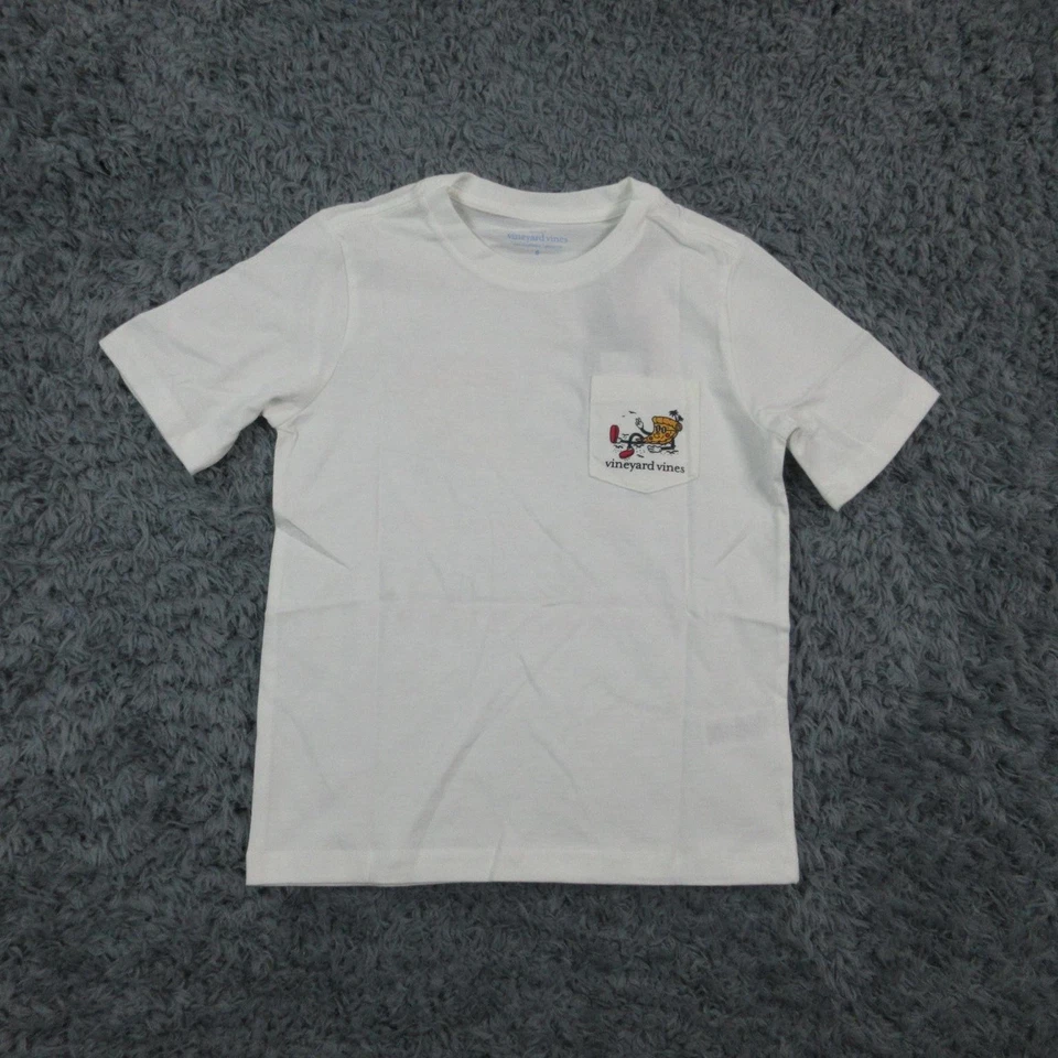 Camisa Vineyard Vines Juvenil 6 Blanca Caliente N' Fresca Pizza Gráfica Bolsillo Camiseta Niños Foto 1 de 4